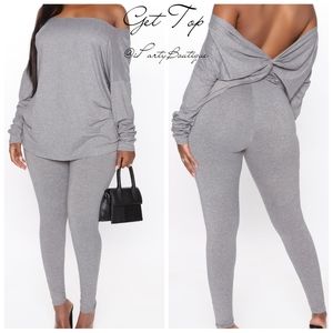 Fashionnova Get This Twisted Gray Top